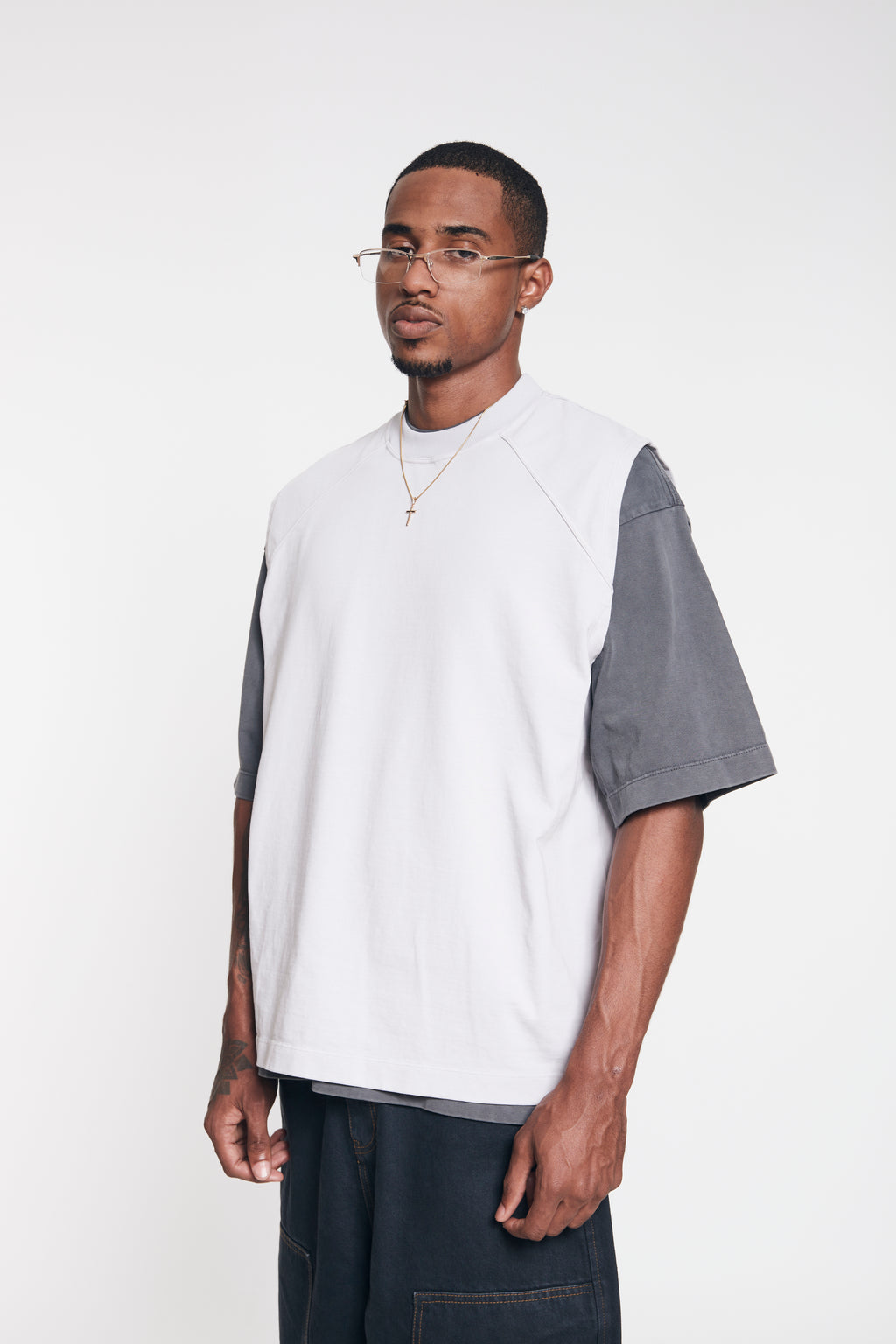 Camiseta HeavyWeight Manga Cero - Glacier Blue