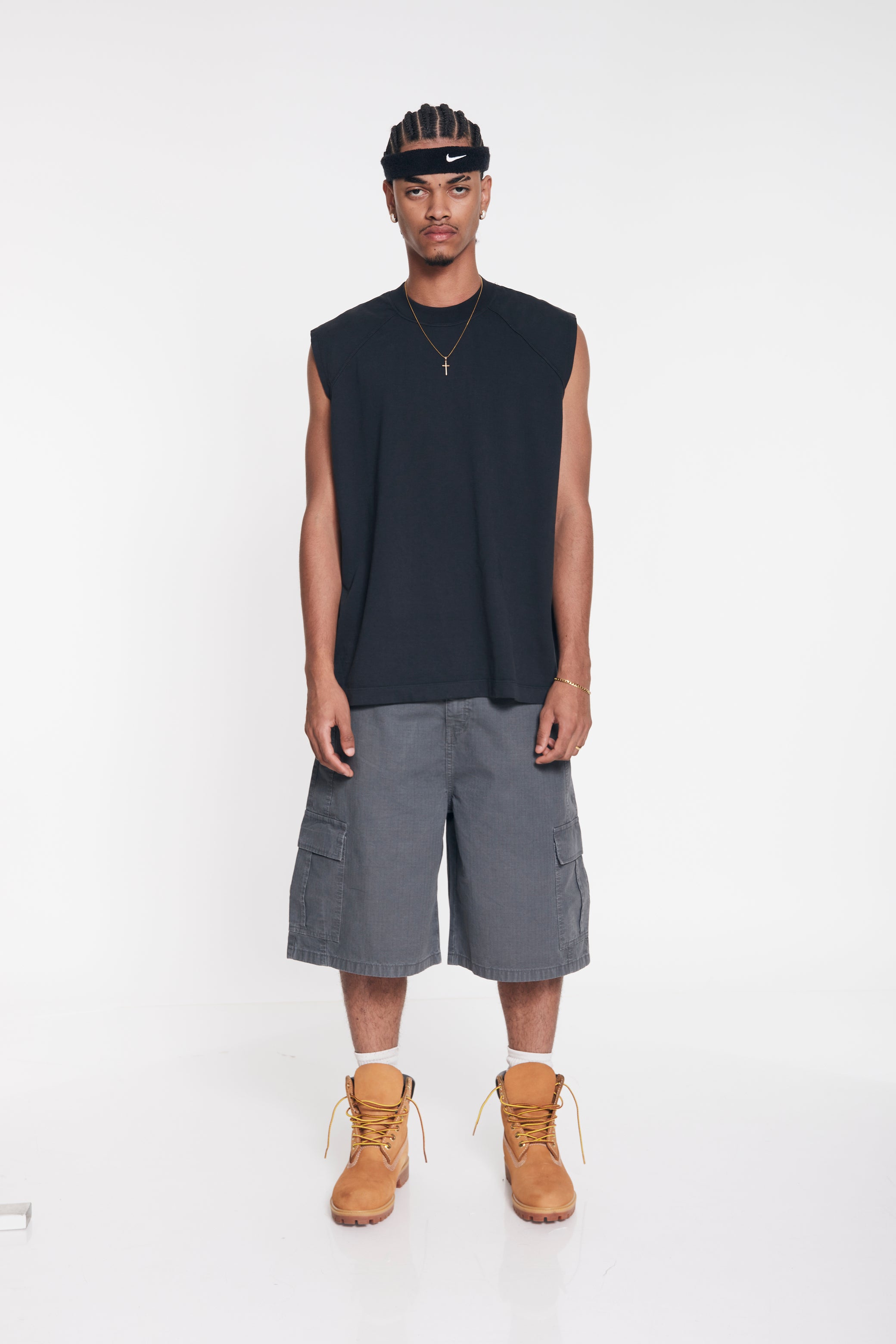 Camiseta HeavyWeight Manga Cero - Washed Blue