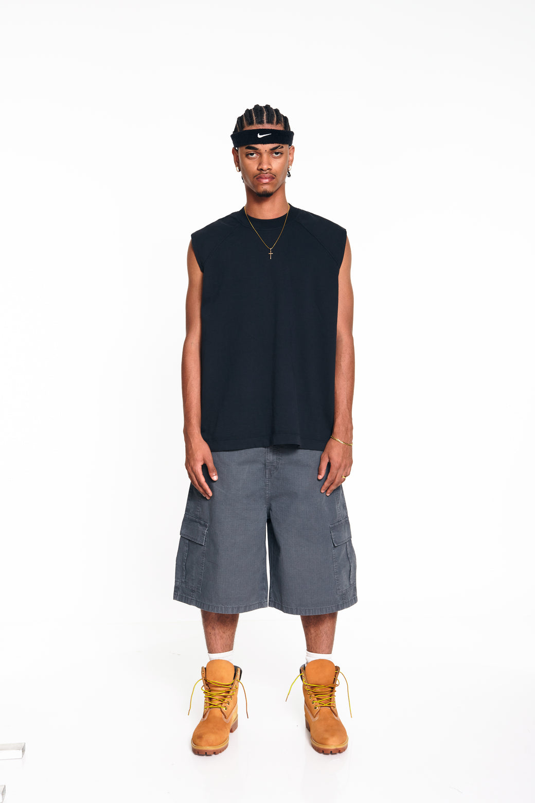 Camiseta HeavyWeight Manga Cero - Washed Blue