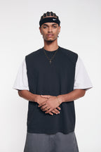 Camiseta HeavyWeight Manga Cero - Washed Blue