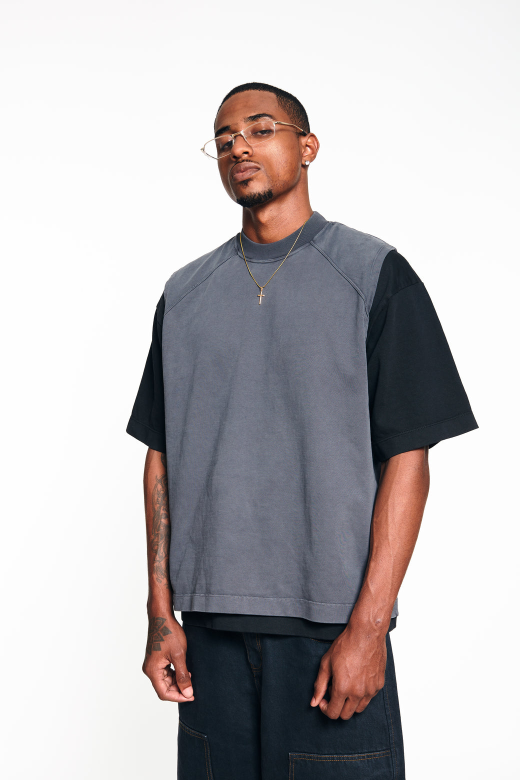 Camiseta HeavyWeight Manga Cero - Washed Grey