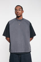 Camiseta HeavyWeight Manga Cero - Washed Grey