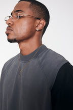 Camiseta HeavyWeight Manga Cero - Washed Grey