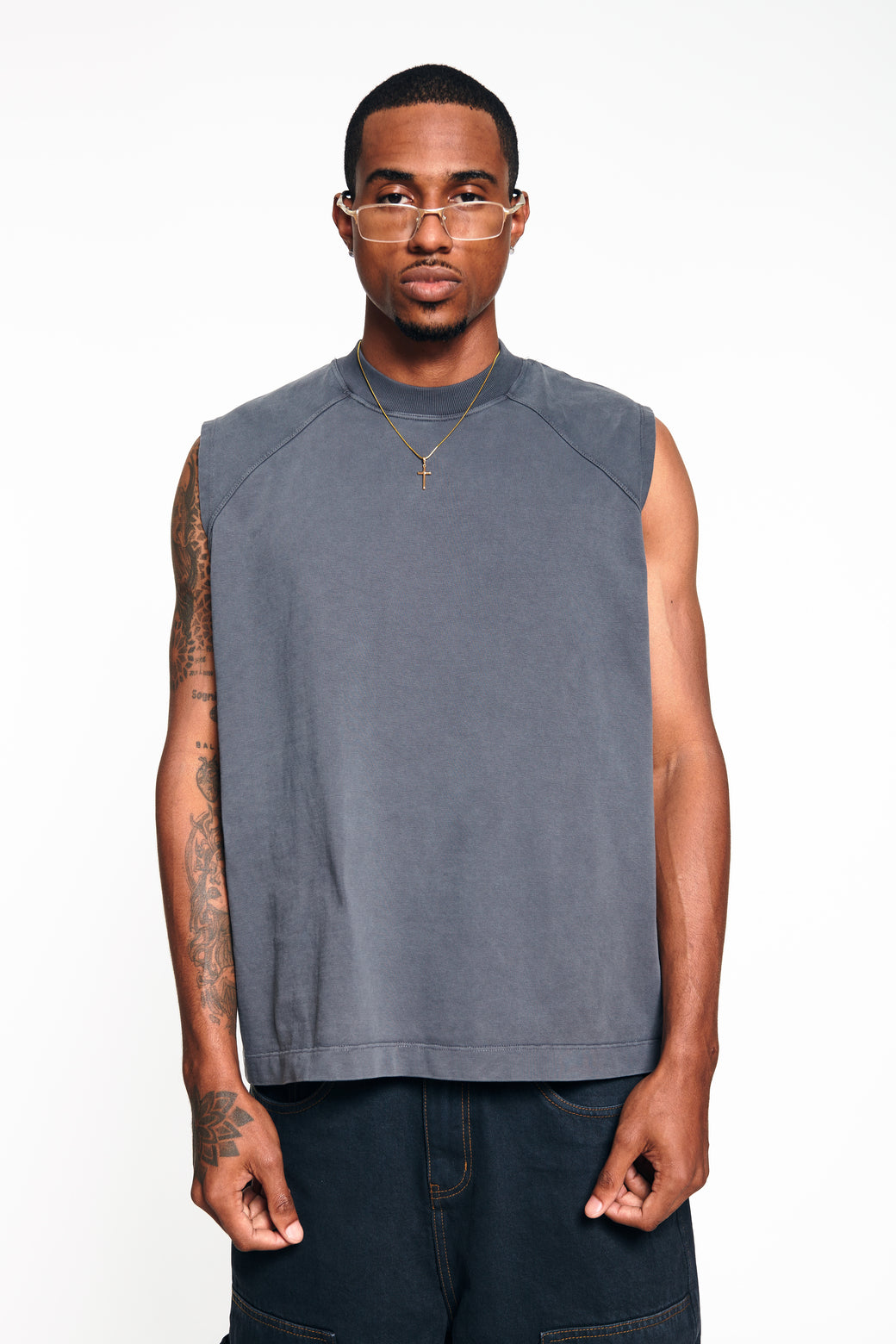 Camiseta HeavyWeight Manga Cero - Washed Grey