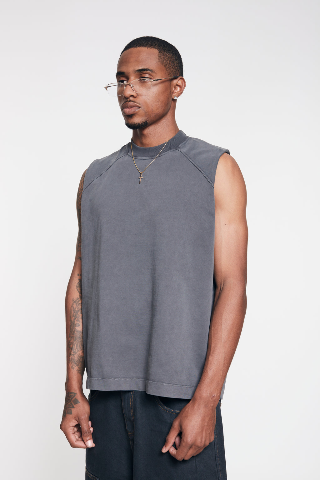 Camiseta HeavyWeight Manga Cero - Washed Grey