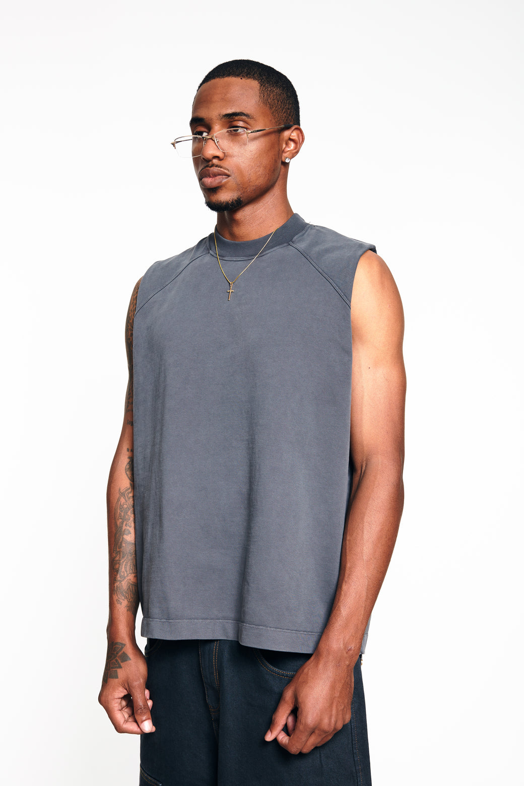 Camiseta HeavyWeight Manga Cero - Washed Grey