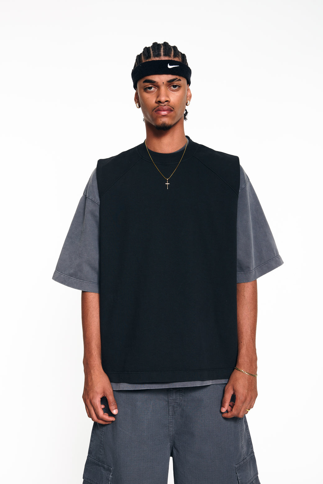 Camiseta HeavyWeight Manga Cero - Washed Black