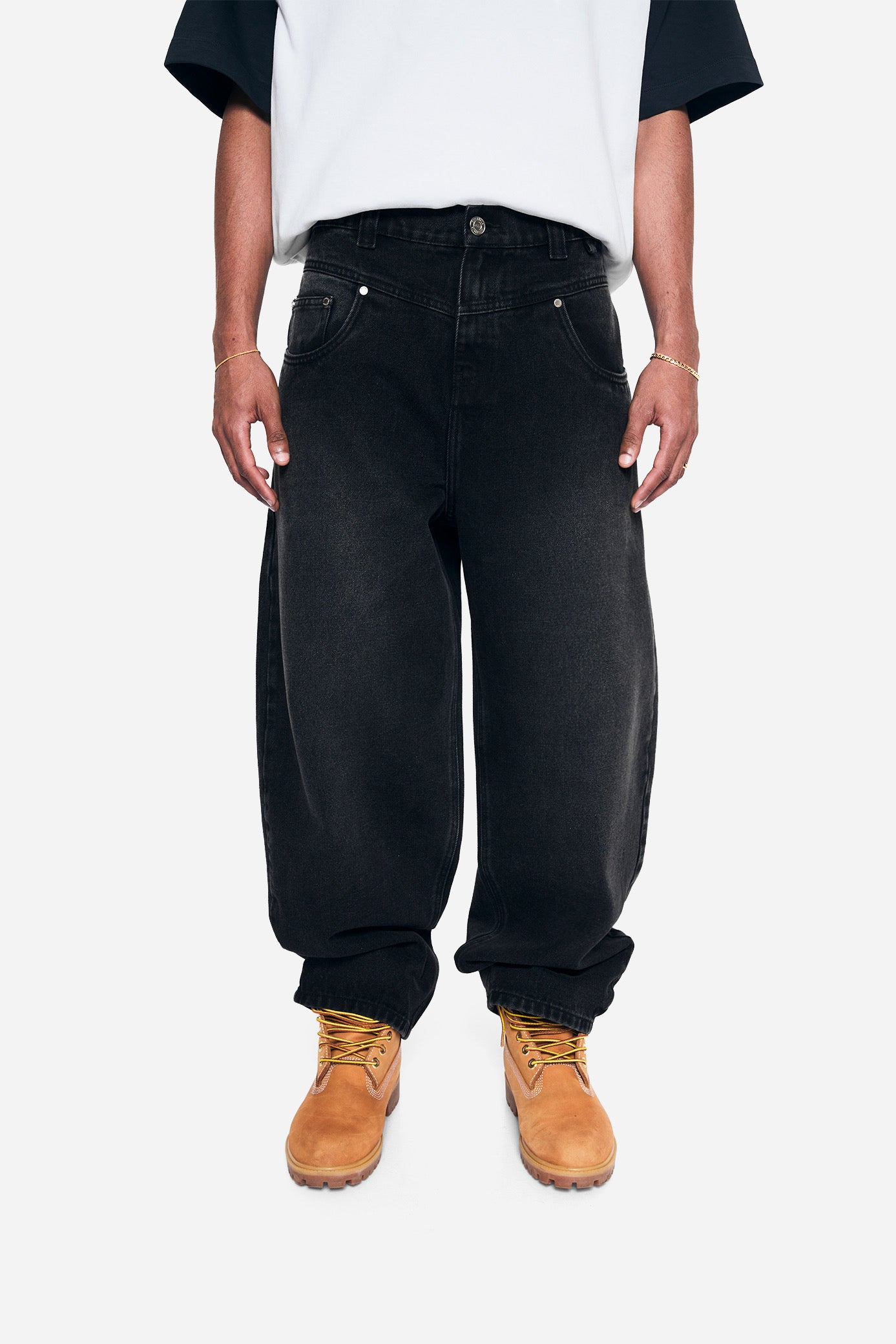 Denim Baggy Jeans - Washed Black