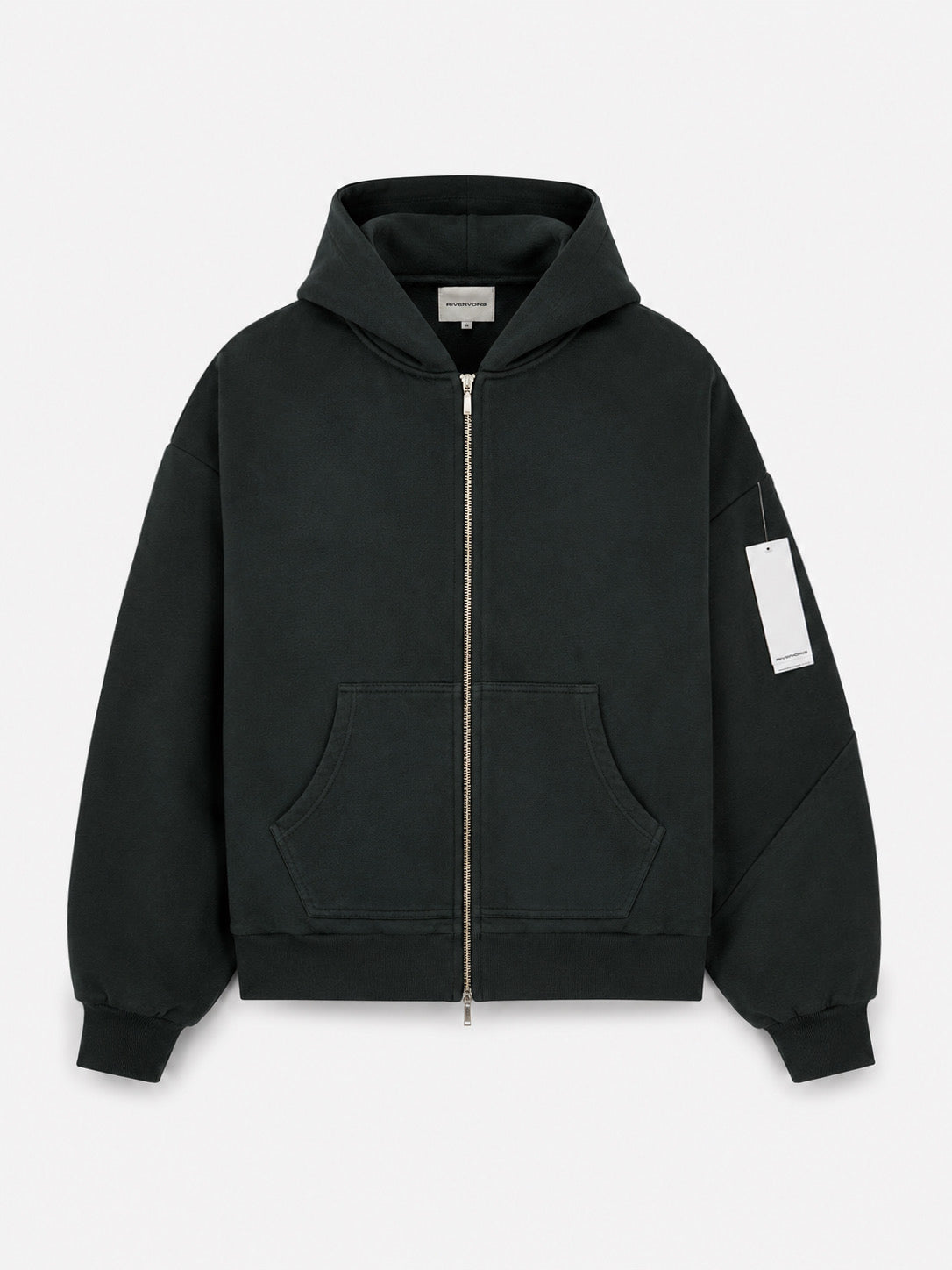 Zip Hoodie - Washed Black
