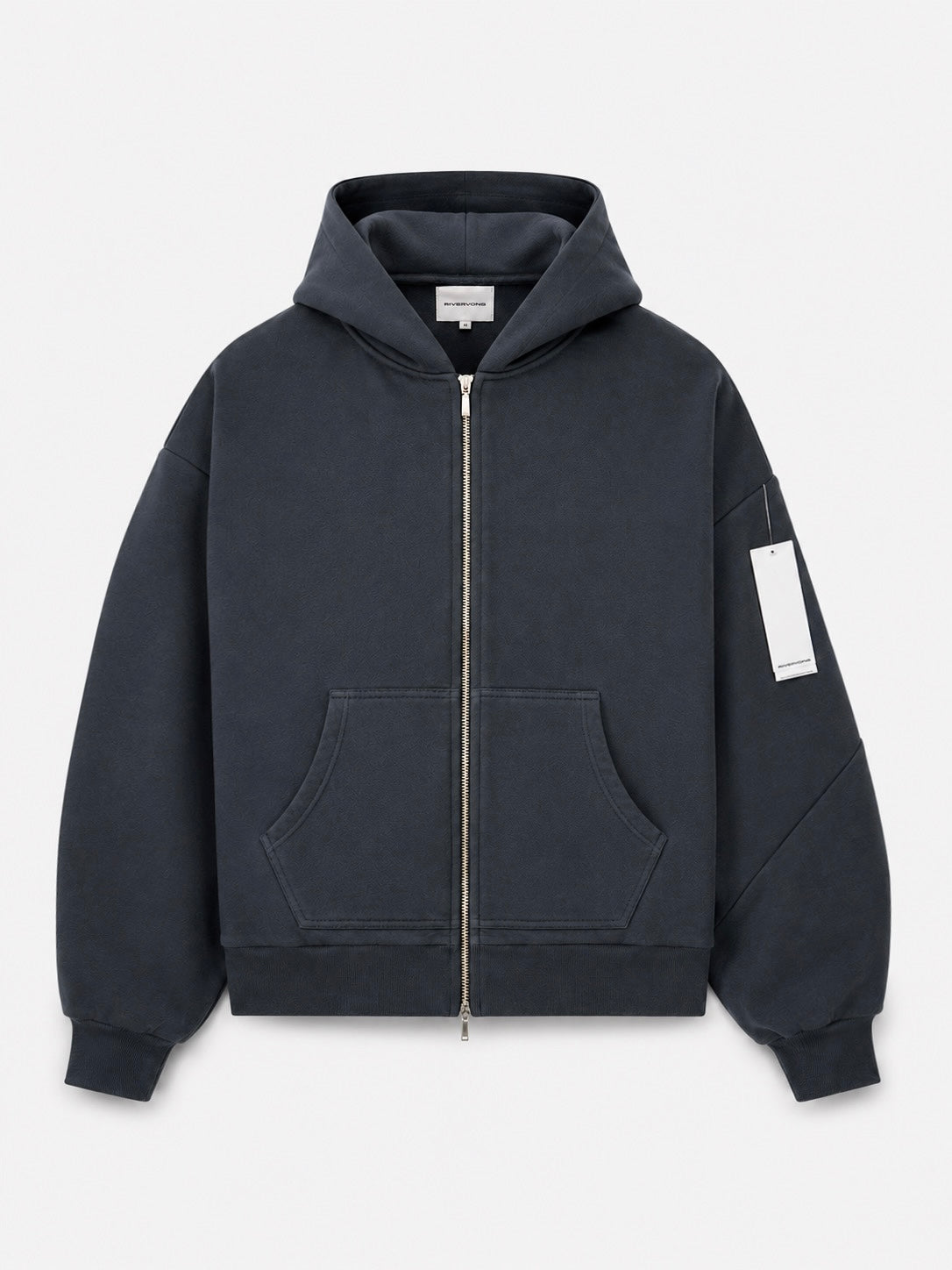 Zip Hoodie - Washed Grey